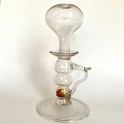 Öllampe Antik Glas mundgeblasen Abrissglas, Italien 19. Jh.