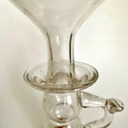 Öllampe Antik Glas mundgeblasen Abrissglas, Italien 19. Jh.