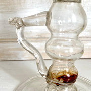 Öllampe Antik Glas mundgeblasen Abrissglas, Italien 19. Jh.