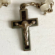 Rosenkranz Antik St. Therese von Lisieux aus weißem Glas