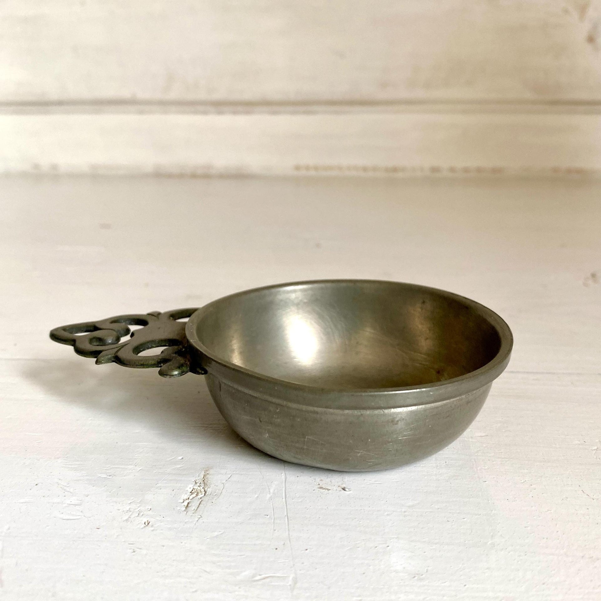 Tastevin Zinn Probierschale Weinprobe für Sommellier Vintage 50er