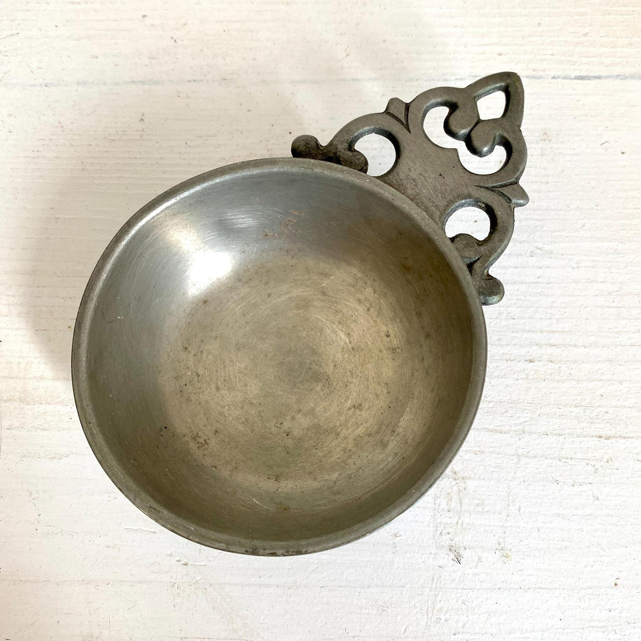 Tastevin Zinn Probierschale Weinprobe für Sommellier Vintage 50er