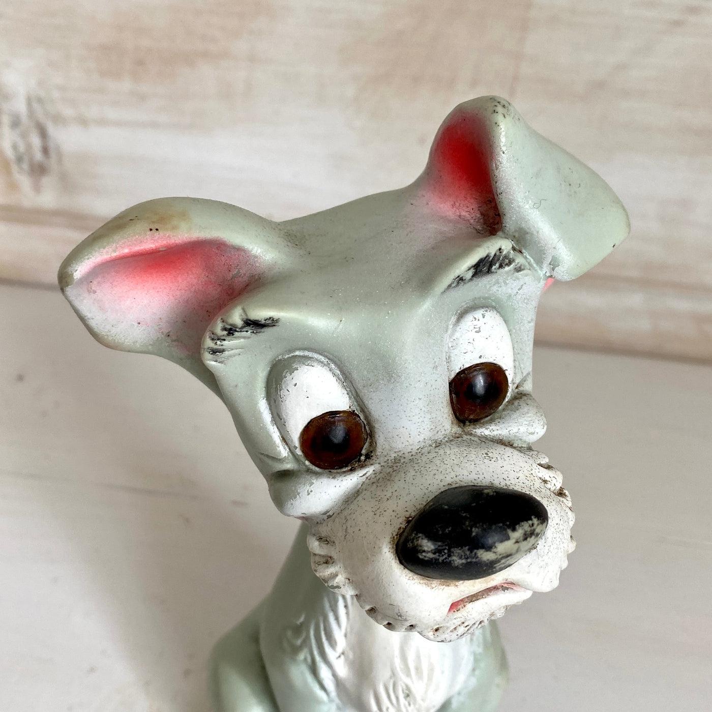 Vintage 50s Walt Disney TRAMP dog squeak rubber toy from Lady and the Tramp-Sweet Antik