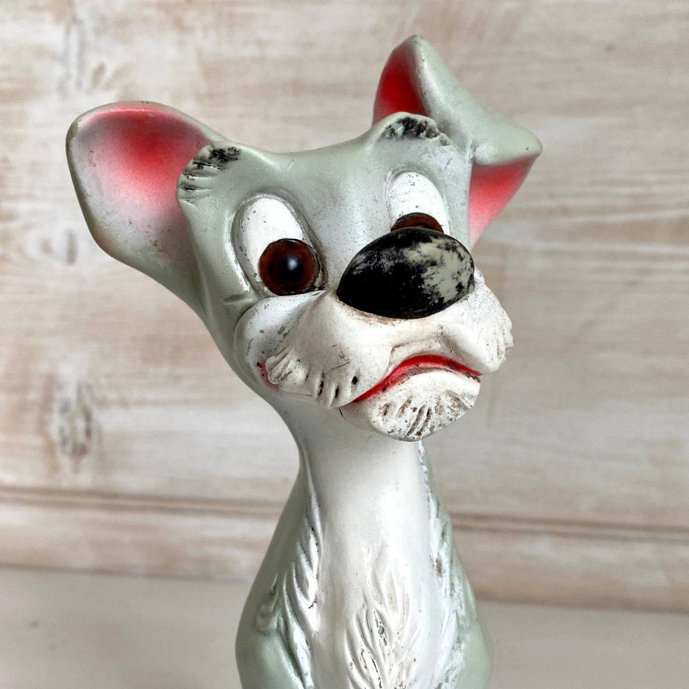 Vintage 50s Walt Disney TRAMP dog squeak rubber toy from Lady and the Tramp-Sweet Antik