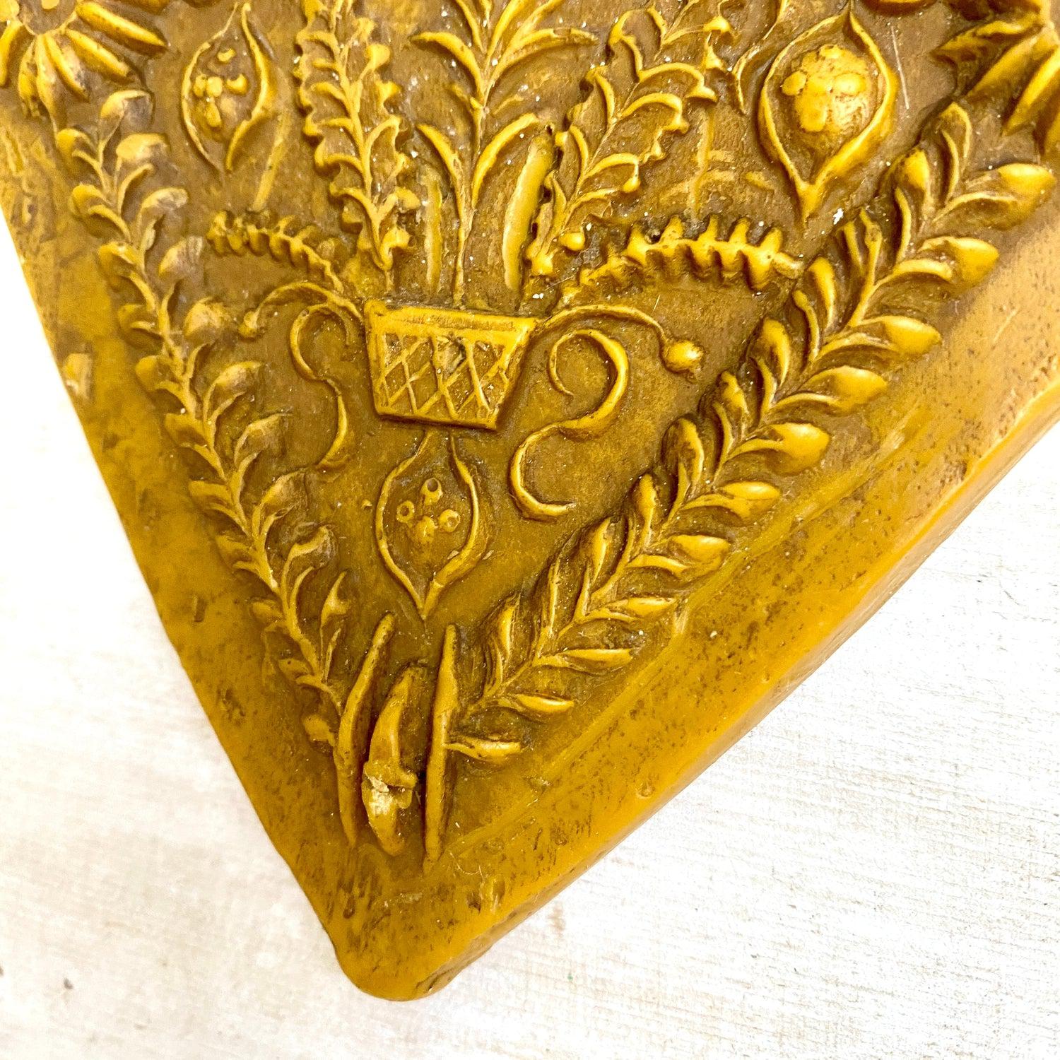 Vintage beeswax heart wall hanging German wax art-Sweet Antik