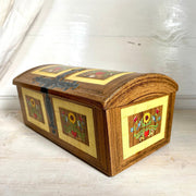 Vintage cookies tin box Bavarian decor treasure chest, 1950s-Sweet Antik