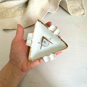Vintage freemason ashtray hand painted Lefton porcelain 60s-Sweet Antik