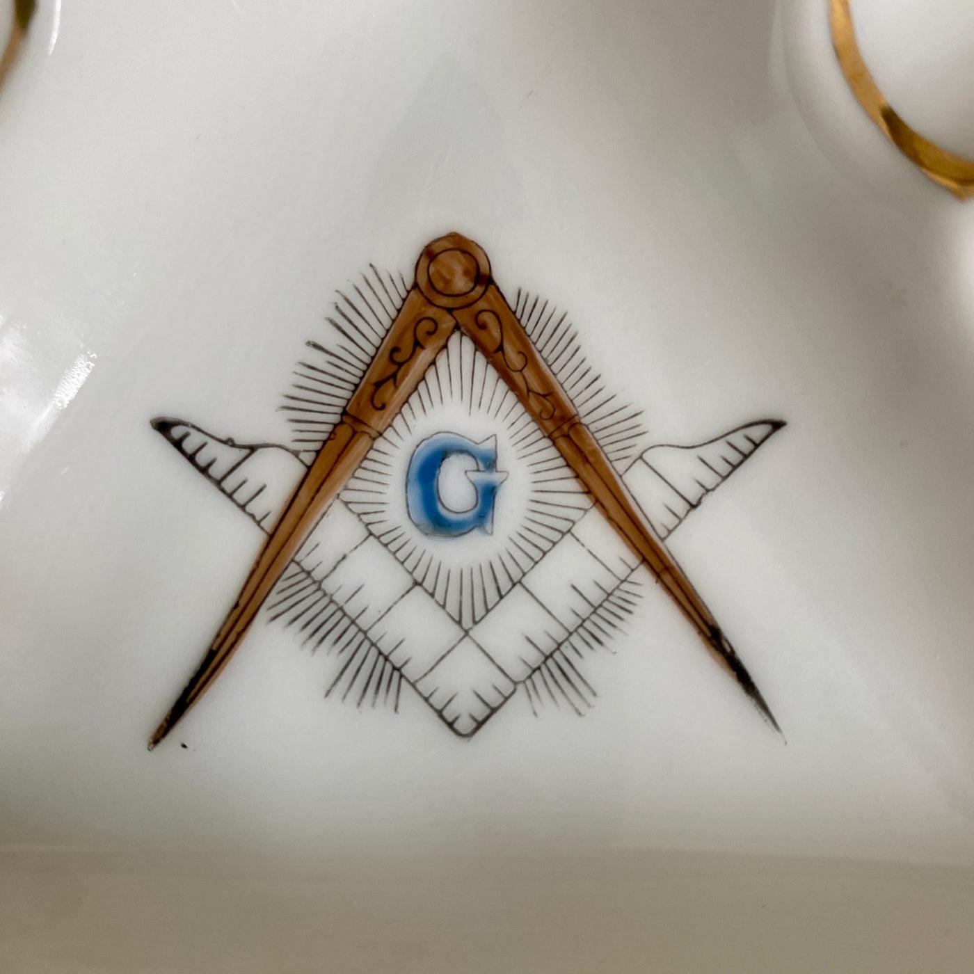 Vintage freemason ashtray hand painted Lefton porcelain 60s-Sweet Antik