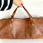 Vintage leather duffel bag, 60s-Sweet Antik