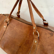 Vintage leather duffel bag, 60s-Sweet Antik