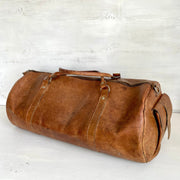 Vintage leather duffel bag, 60s-Sweet Antik