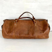 Vintage leather duffel bag, 60s-Sweet Antik