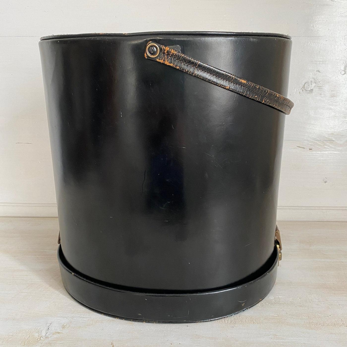 Vintage leather hat box / wig case CHENEY, 1960s-Sweet Antik