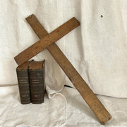 Wandkreuz Holz Antik Tramp Art Handarbeit datiert 1913