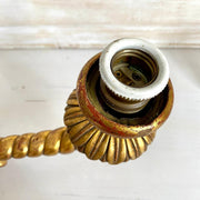 Wandlampe Antik Holz geschnitzt vergoldet, Füllhorn Wandleuchter, um 1930