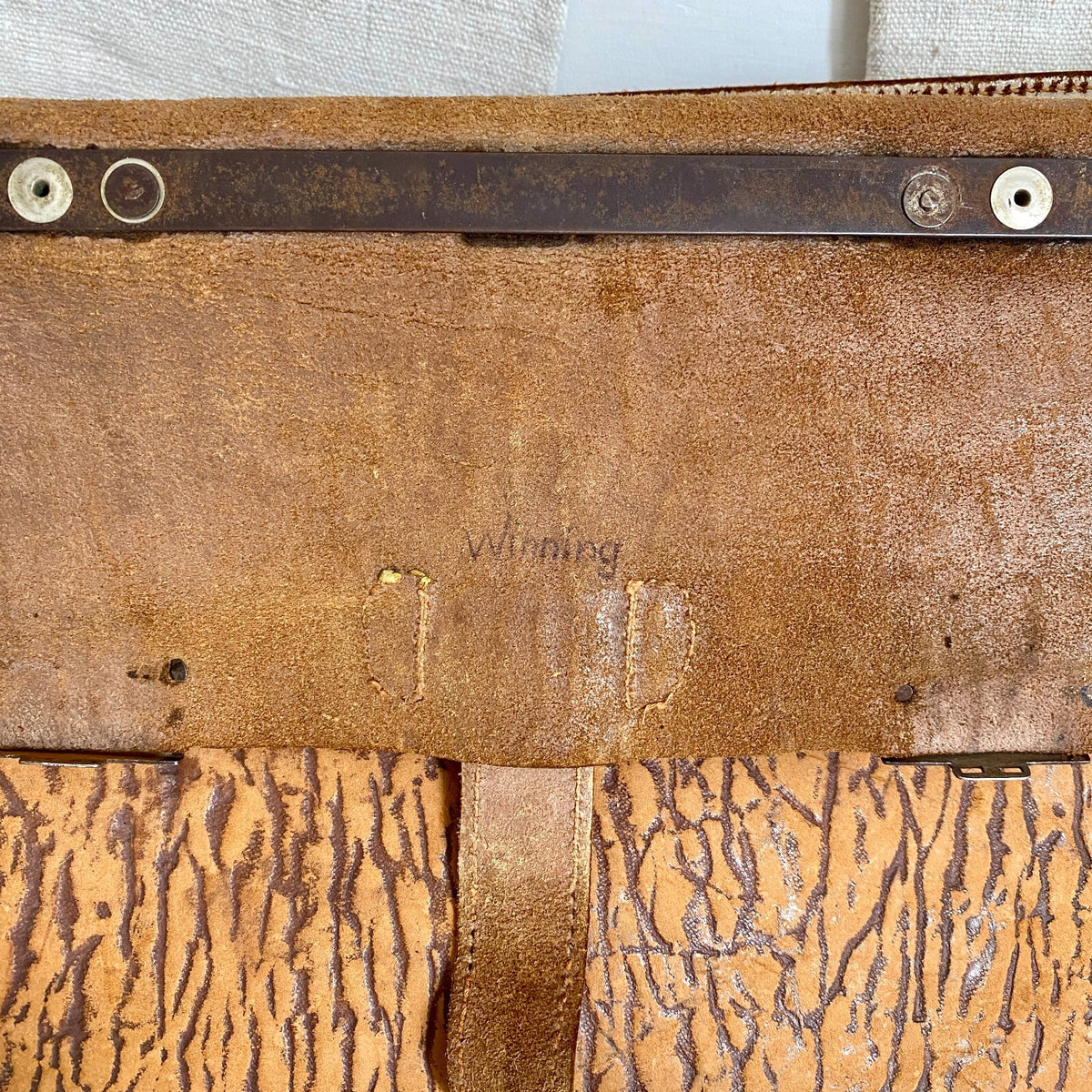 Alte Leder Schultasche um 1930 Schulranzen Aktentasche-SweetAntik