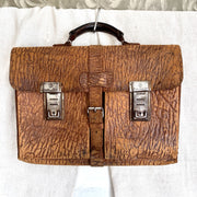 Alte Leder Schultasche um 1930 Schulranzen Aktentasche-SweetAntik