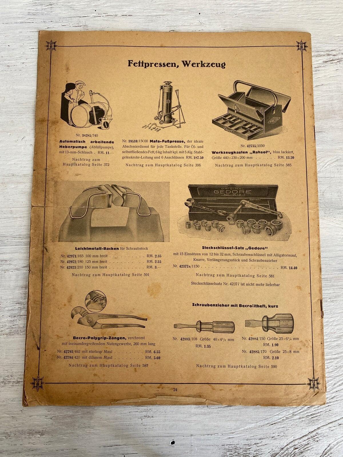 Alter Katalog Autozubehör Oldtimer Fahrräder HAUSMANN MÜNCHEN 1936 n. 352-SweetAntik