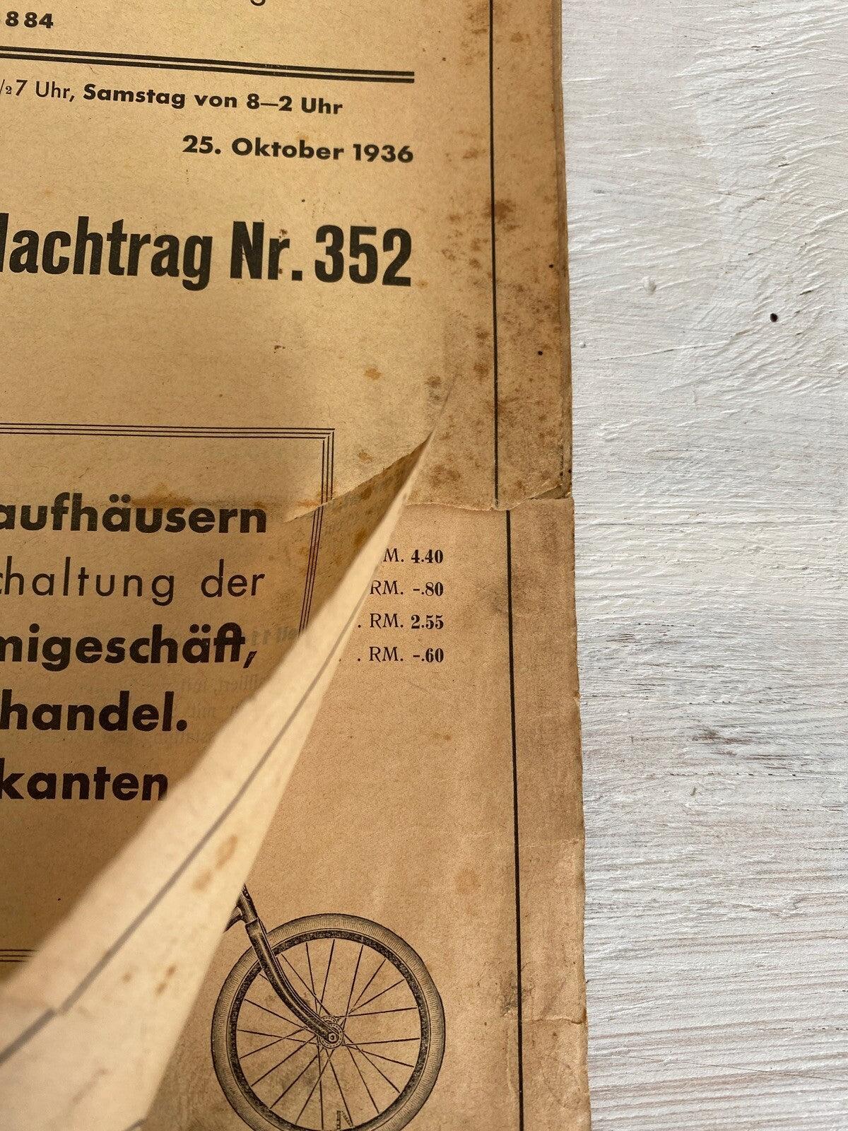 Alter Katalog Autozubehör Oldtimer Fahrräder HAUSMANN MÜNCHEN 1936 n. 352-SweetAntik