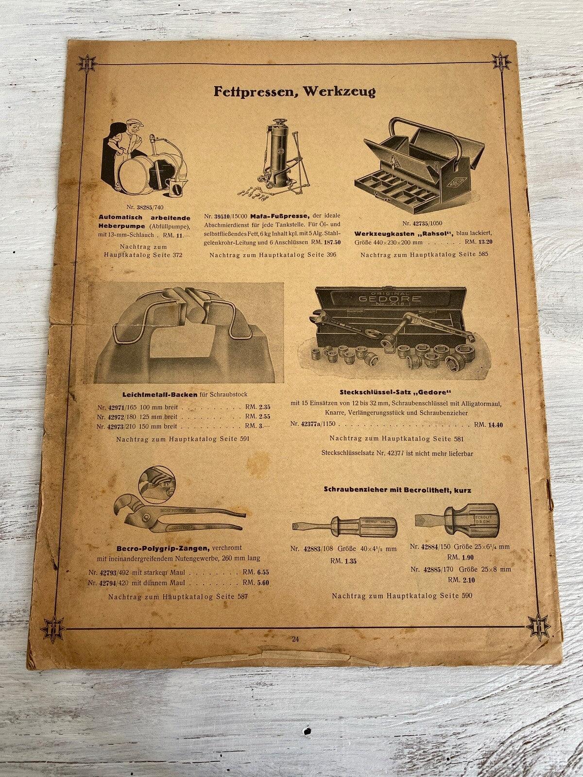 Alter Katalog Autozubehör Oldtimer Fahrräder HAUSMANN MÜNCHEN 1936 n. 352-SweetAntik