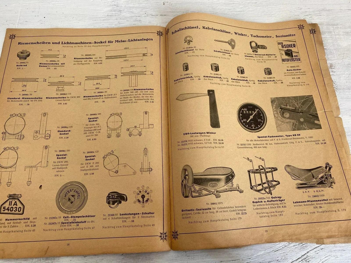 Alter Katalog Autozubehör Oldtimer Fahrräder HAUSMANN MÜNCHEN 1936 n. 352-SweetAntik