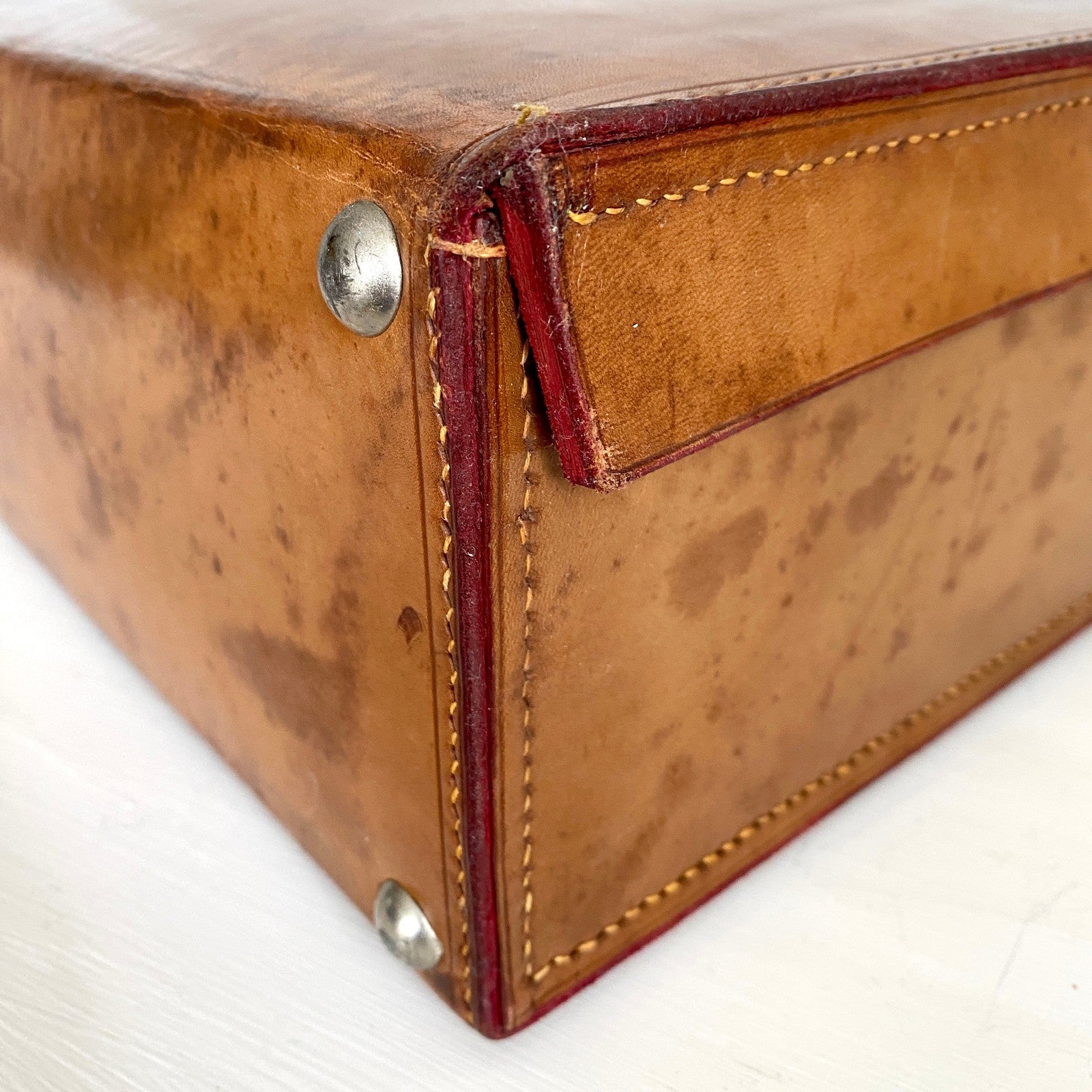 Antique leather suitcase, 1930s-Sweet Antik