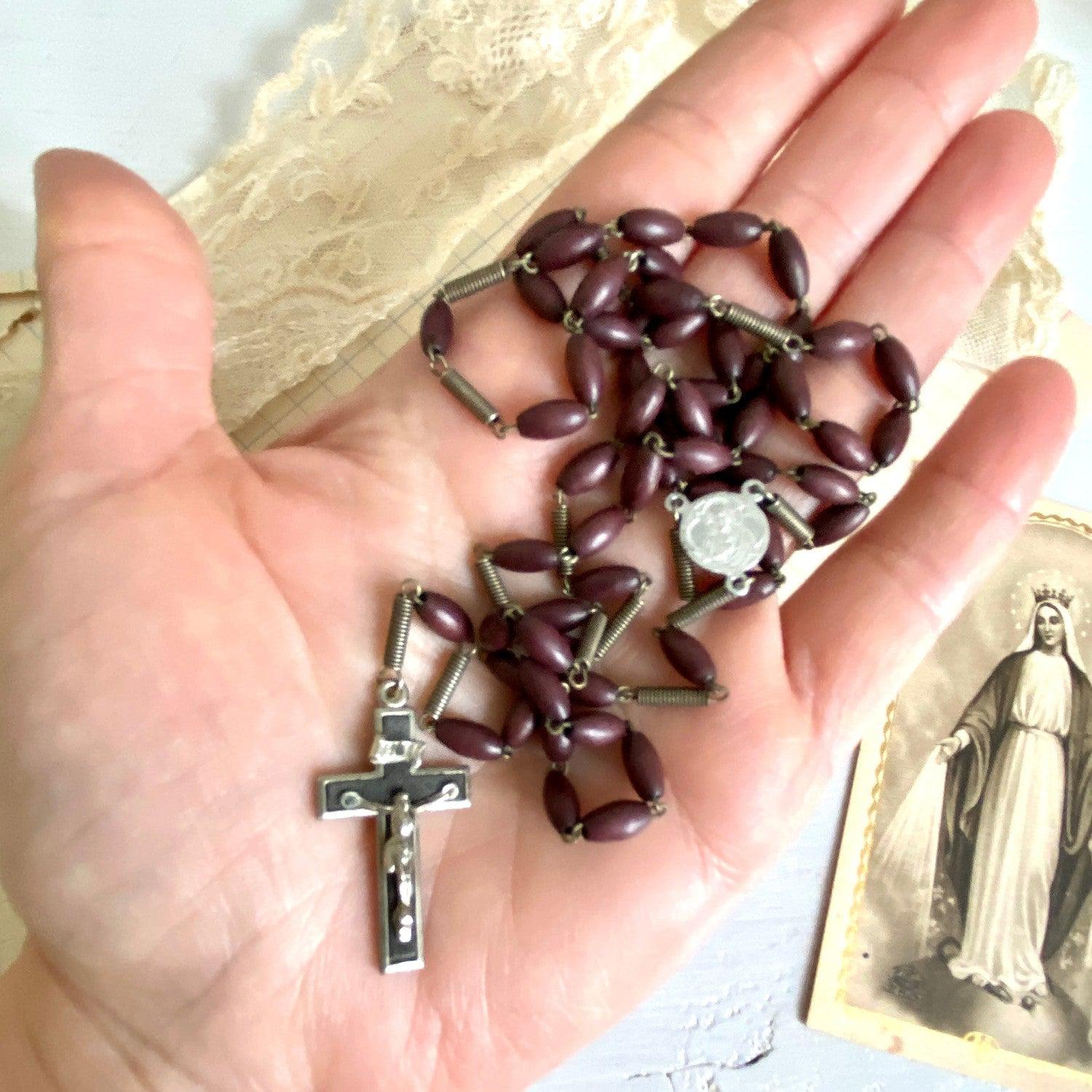 Antique wooden rosary 1940s-original-vintage-Sweet Antik