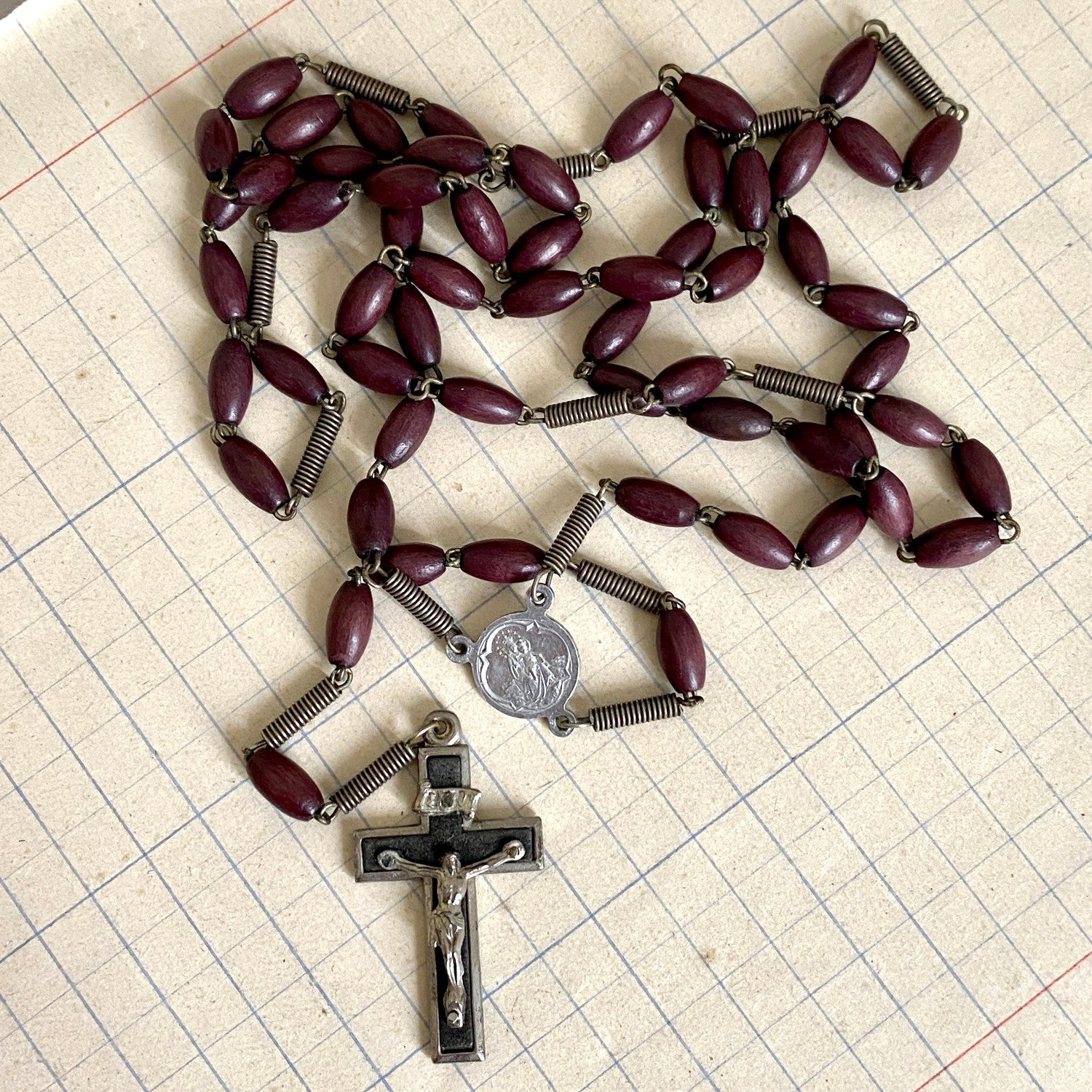 Antique wooden rosary 1940s-original-vintage-Sweet Antik