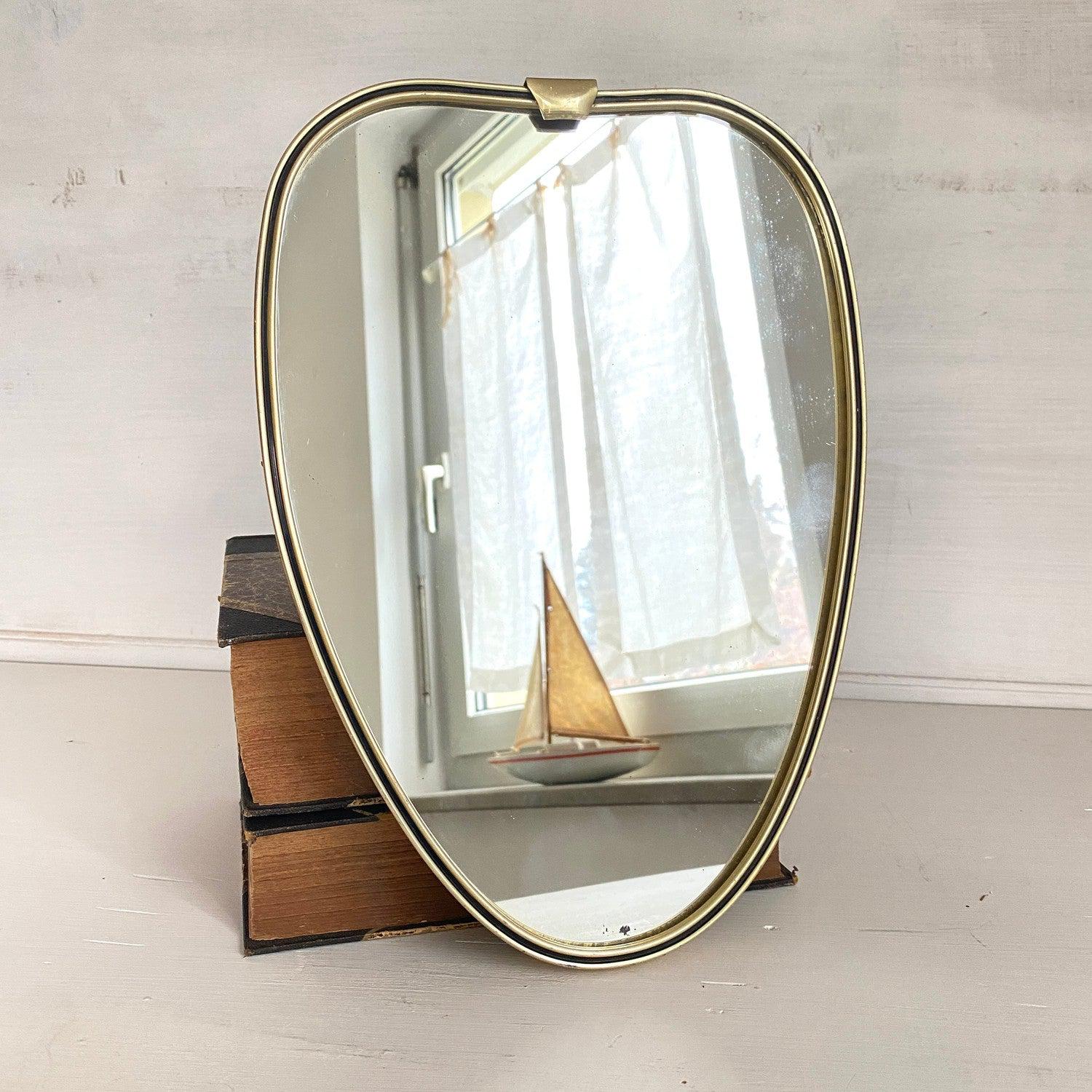 Mid-century kidney shaped wall mirror, 1960s-original-vintage-Sweet Antik