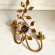 vintage-1970s Florentine gilt tole wall light Hans Kögl style-Sweet Antik