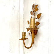 vintage-70s Florentine gilt tole wall lamp Hans Kögl style sconce-Sweet Antik