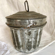 vintage-Antique pudding tin mold with lid 1900s Victorian kitchen decor-Sweet Antik