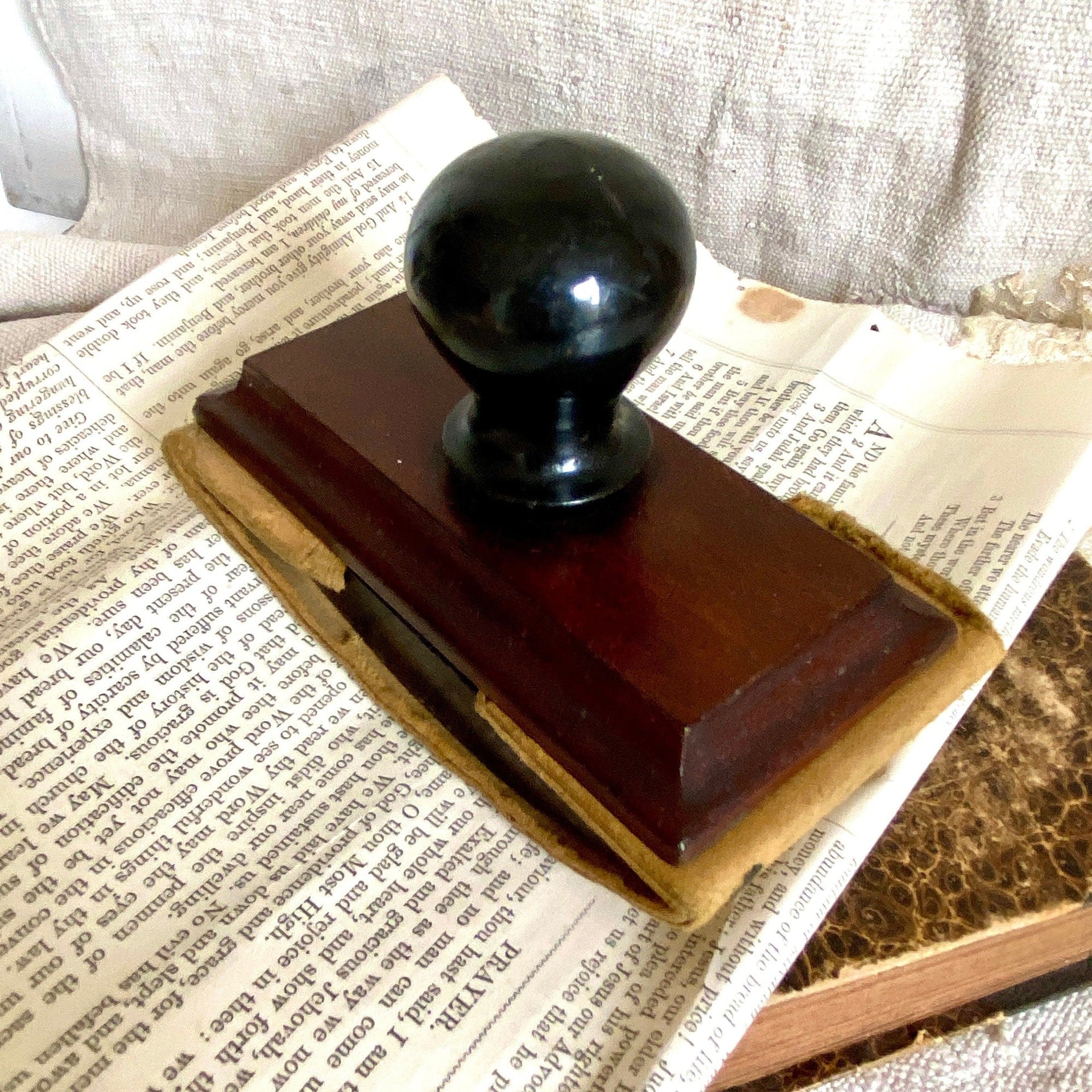 vintage-Antique rocking ink blotter mahagony wood 1930s-Sweet Antik