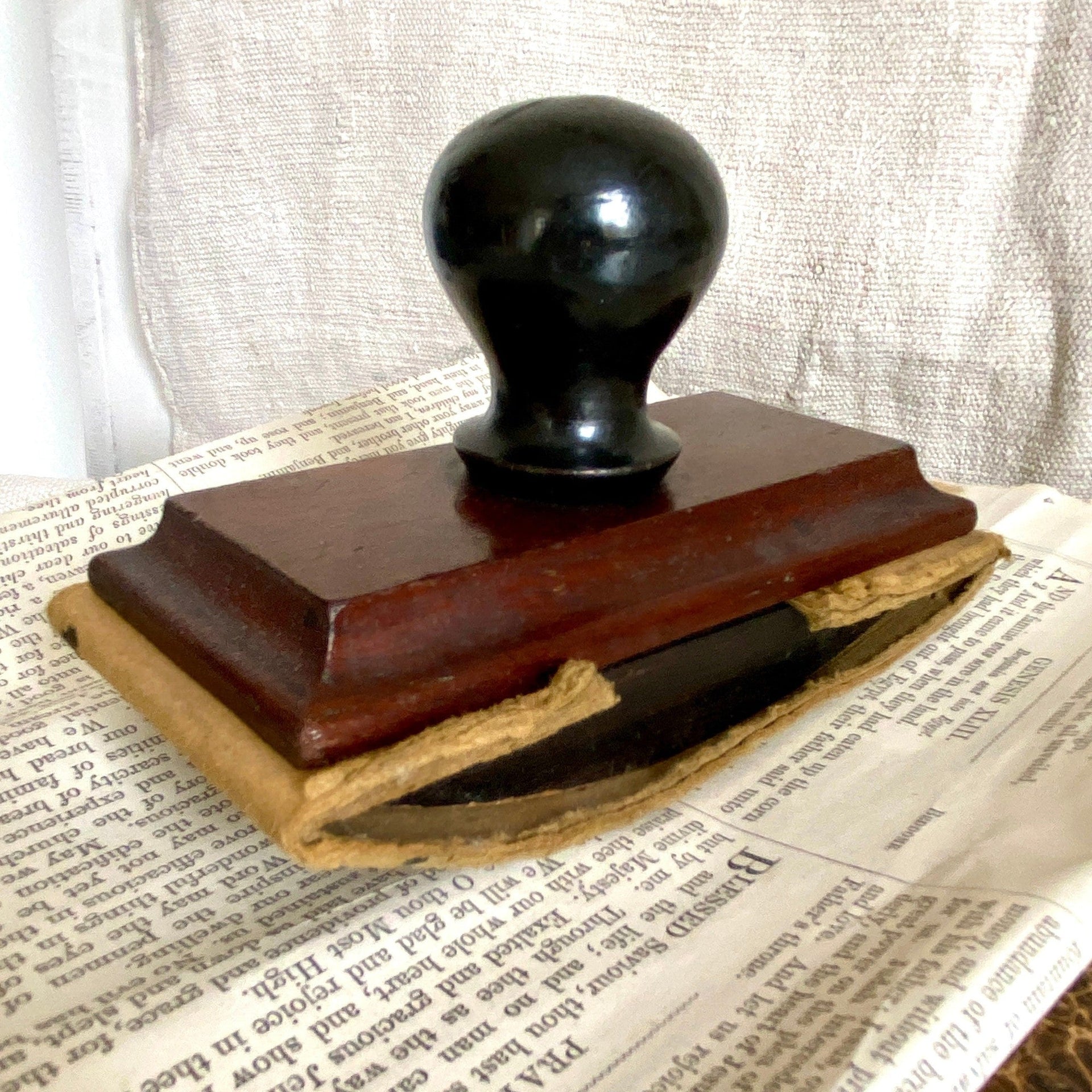 vintage-Antique rocking ink blotter mahagony wood 1930s-Sweet Antik