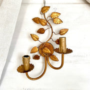 vintage Florentine gilt tole wall lamp Hans Kögl style sconce-Sweet Antik