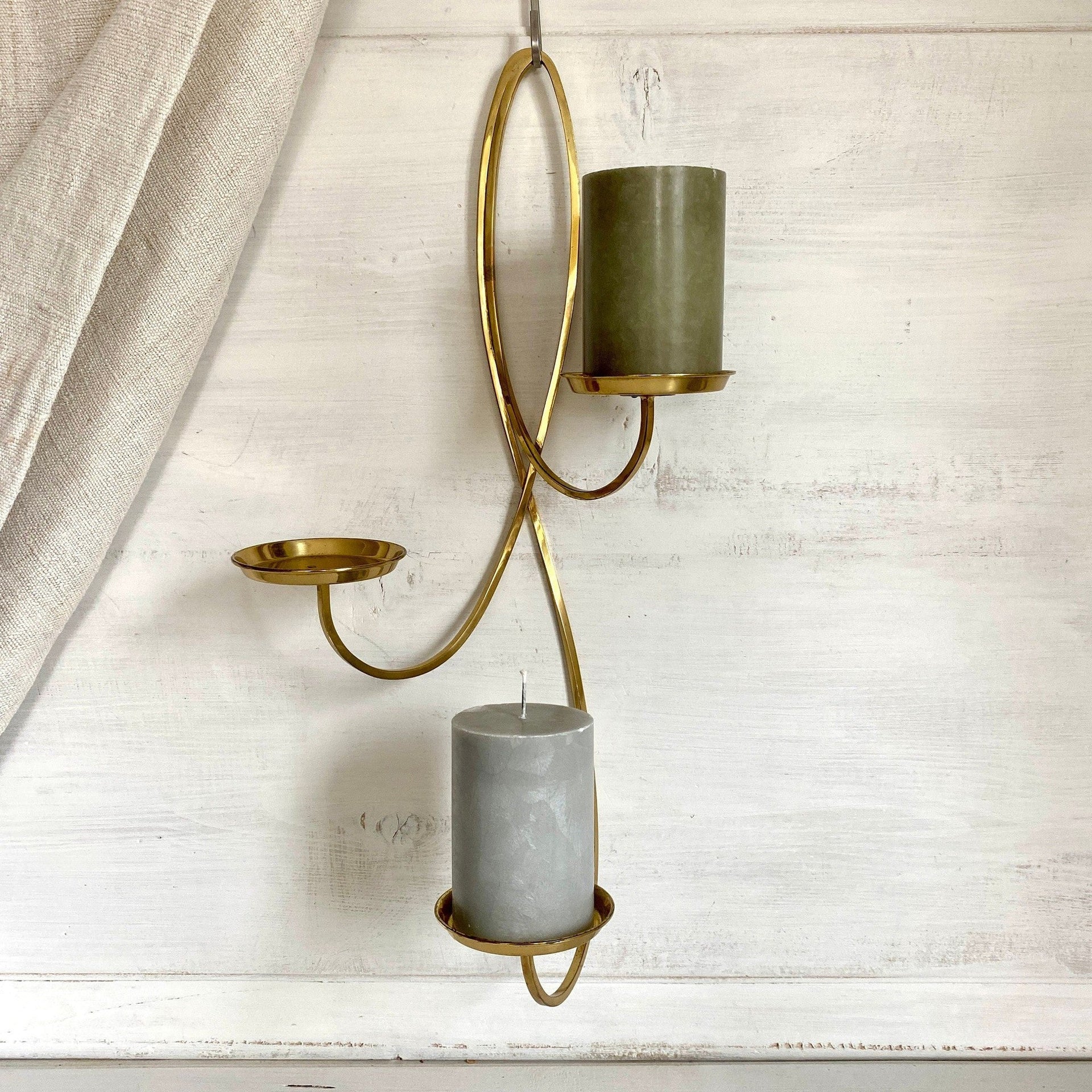 sweetantik-Mid-century brass wall candle holder 70s-Sweet Antik