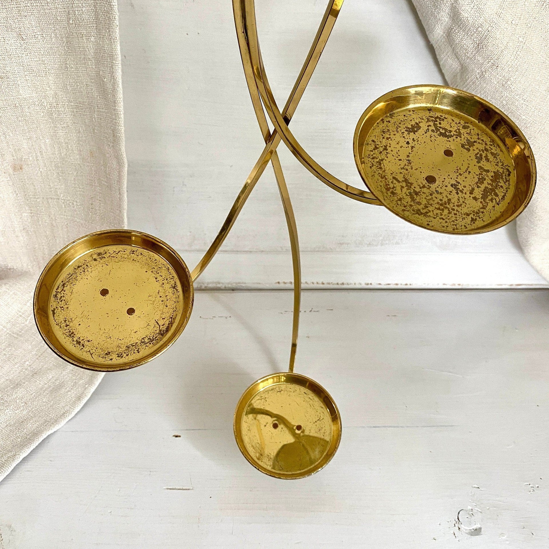 sweetantik-Mid-century brass wall candle holder 70s-Sweet Antik