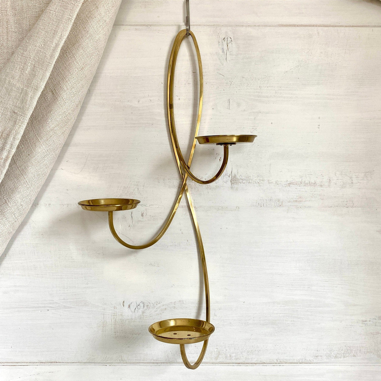 sweetantik-Mid-century brass wall candle holder 70s-Sweet Antik