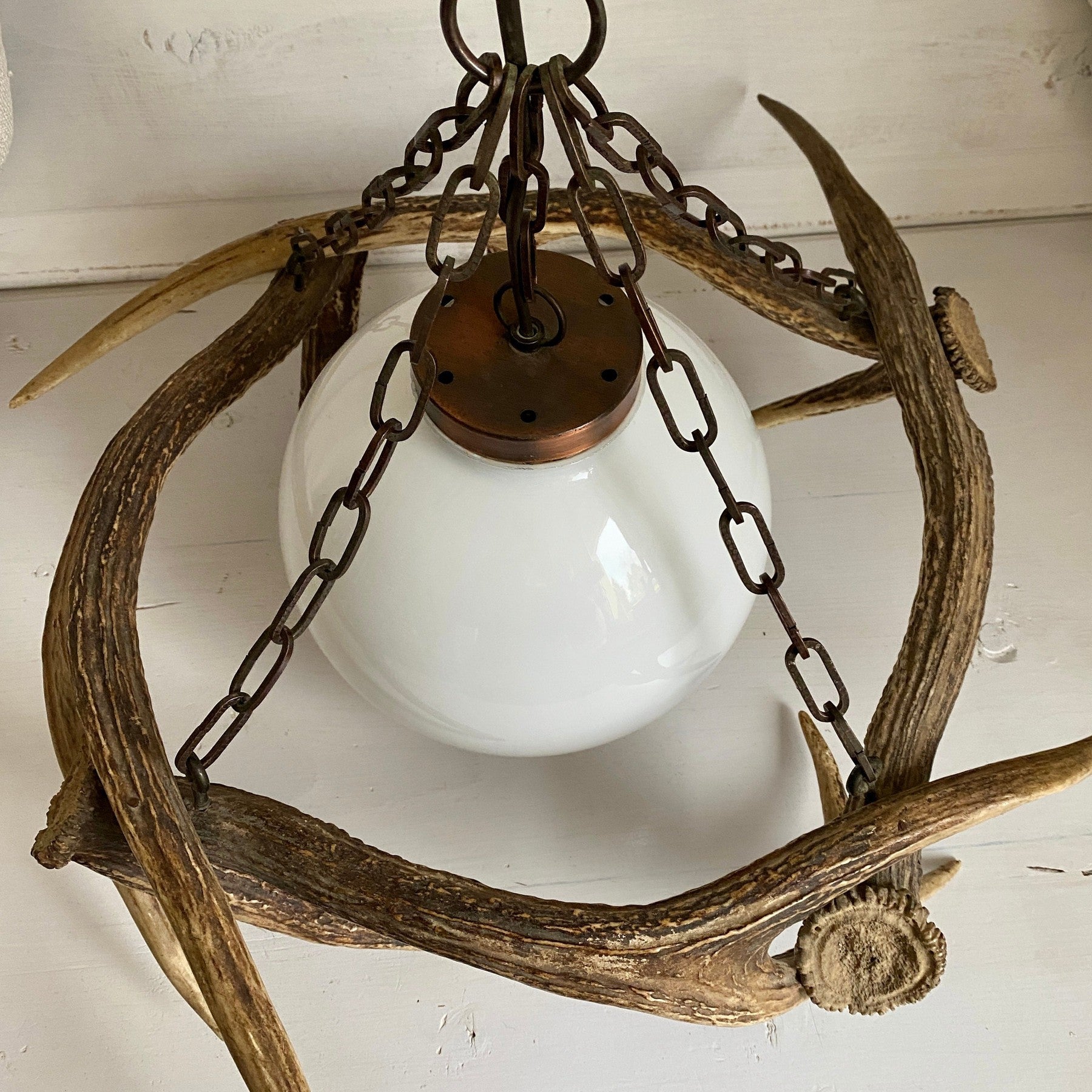 vintage-Vintage deer antler pendant lamp Ø 50 cm-Sweet Antik