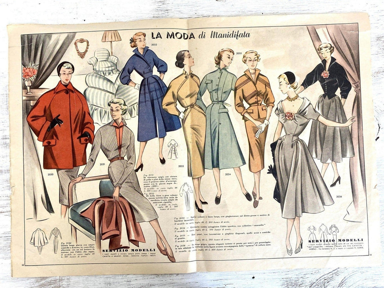 50er Damenmode Schnittmuster Kleidung und Dessous