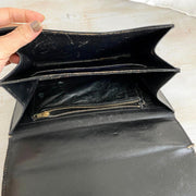 50er Damentasche Leder Handtasche schwarz