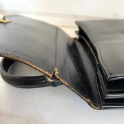 50er Damentasche Leder Handtasche schwarz