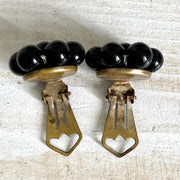 50er Ohrclips Bakelit Schwarz Vintage