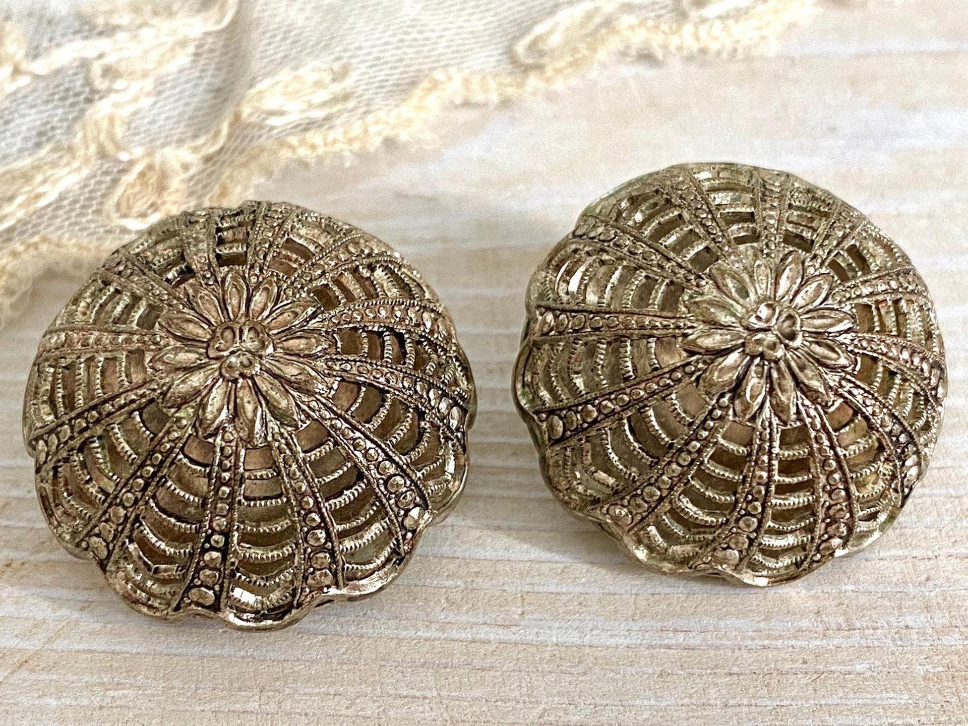 50er Ohrclips Filigran Vintage Trachten Schmuck