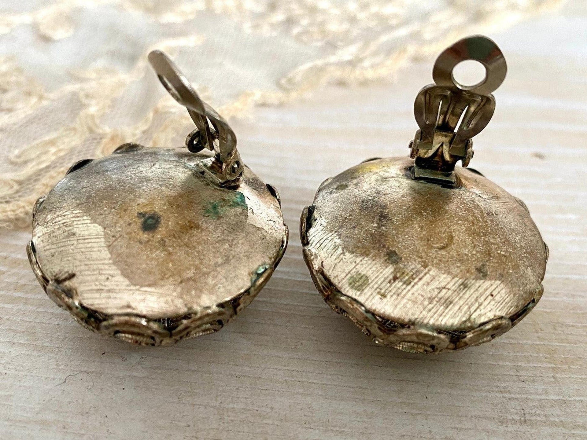 50er Ohrclips Filigran Vintage Trachten Schmuck