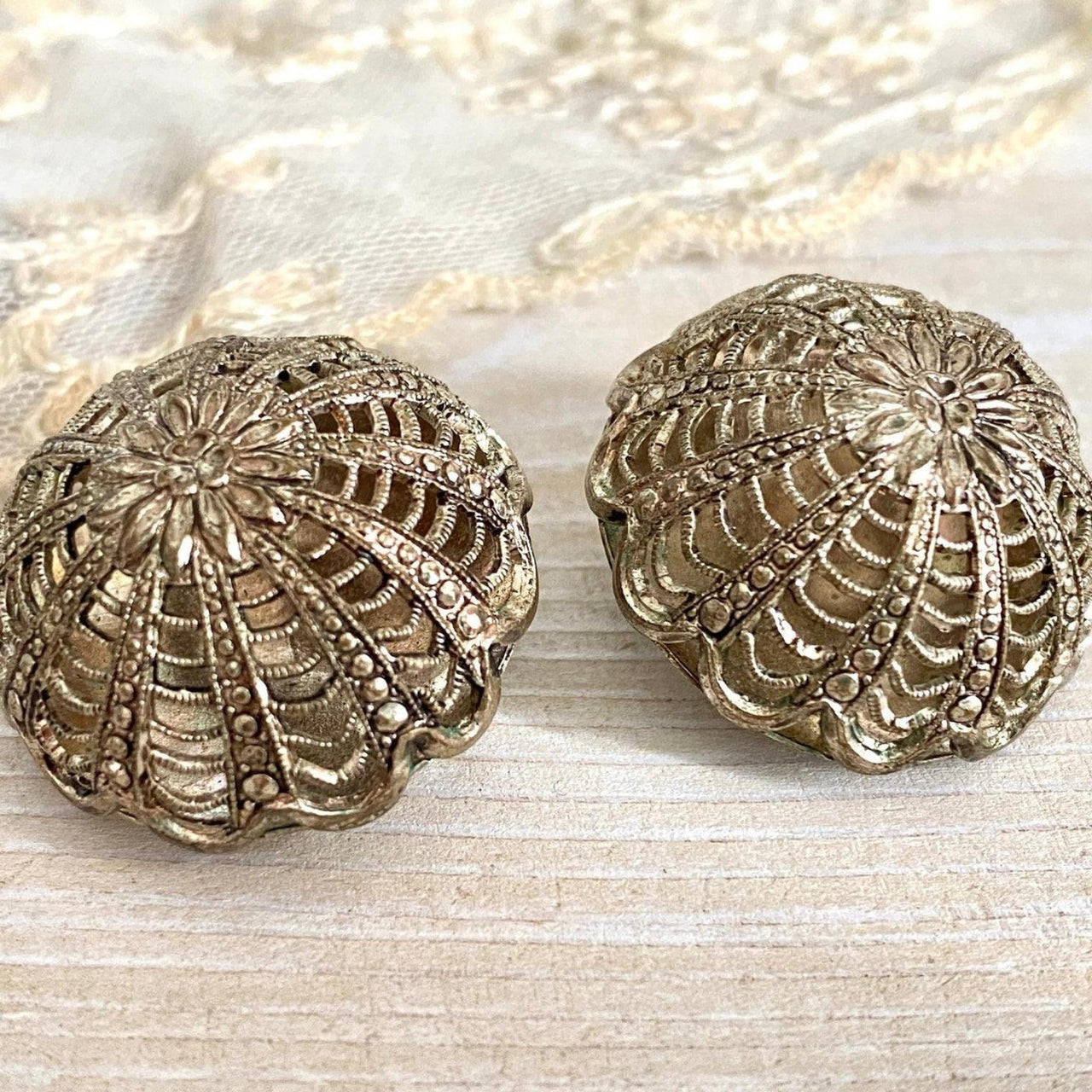 50er Ohrclips Filigran Vintage Trachten Schmuck