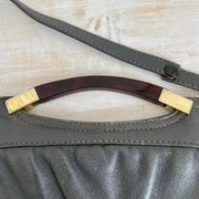 70er Lederhandtasche mit Acrylgriff "Linea Franco" Italien