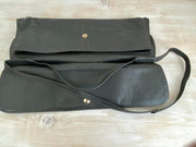 70er Lederhandtasche mit Acrylgriff "Linea Franco" Italien