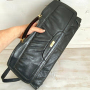 70er Lederhandtasche mit Acrylgriff "Linea Franco" Italien
