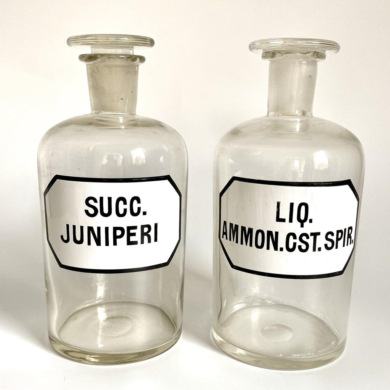 Antike Apothekerflaschen Glas Flaschen Set von 2